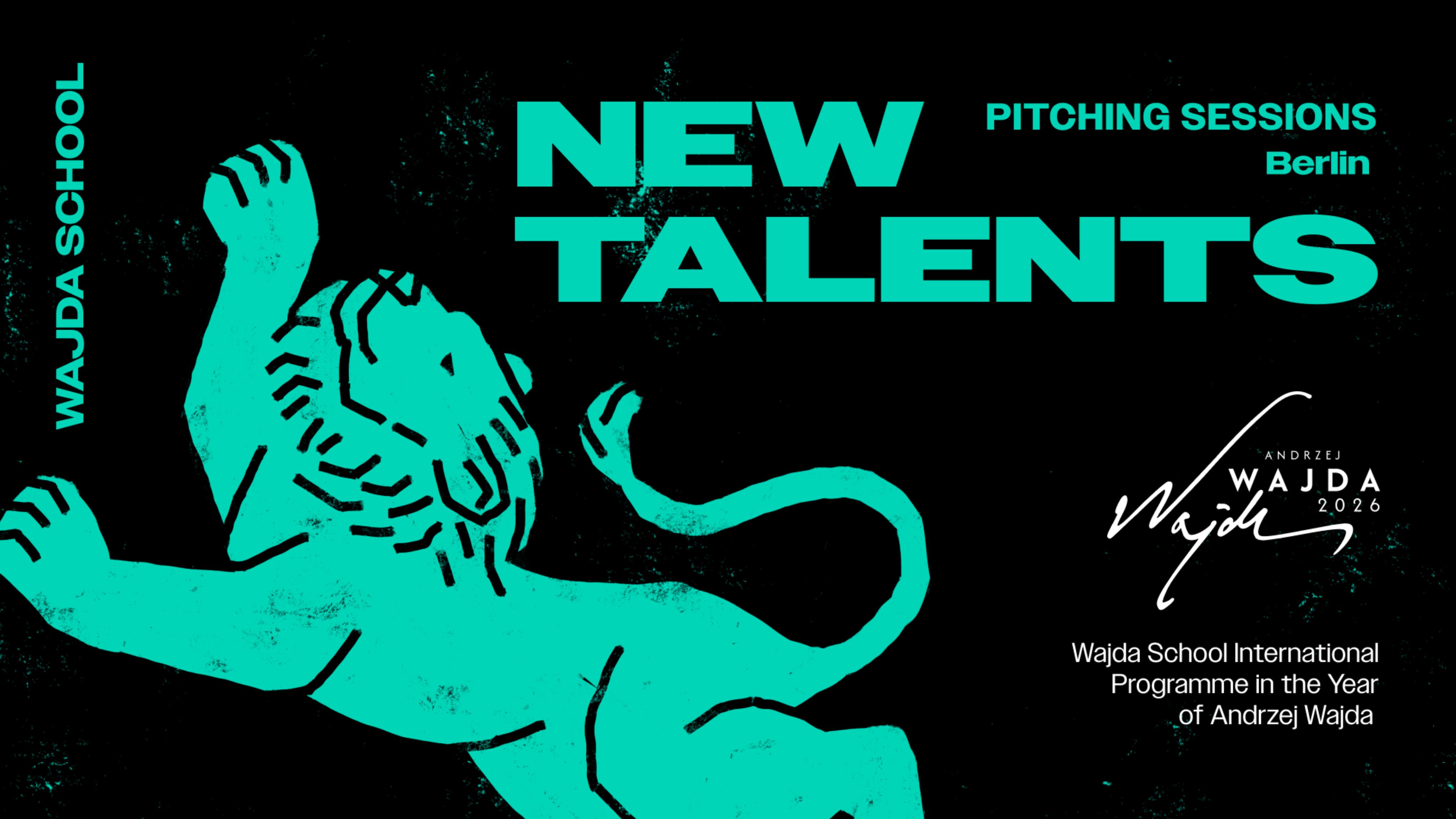 WAJDA SCHOOL NEW TALENTS: Veranstaltungsgrafik zur Pitching-Session in Berlin